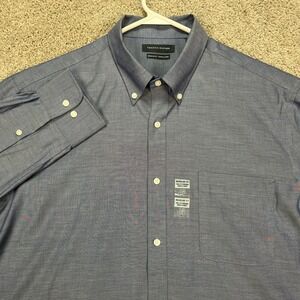 Tommy Hilfiger Men's XL 17.5 32/33 Regular Fit Button Down Shirt Blue NEW
